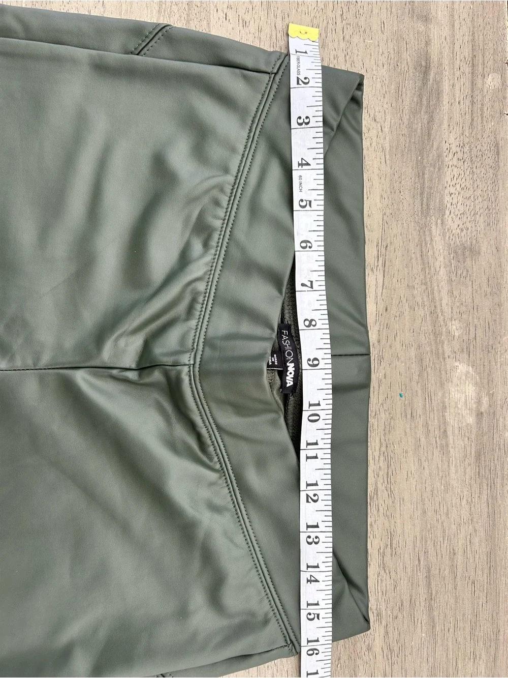 Fashion Nova‎ Olive Faux Leather Fleece Lined Straight Leg Pants Size L